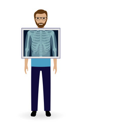 Adult Man With X-ray Chest Vision Radiography