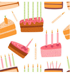 Birthday Cakes Seamless Pattern Celebration Sweet