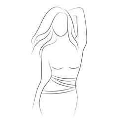 Female figure outline young girl stylized Vector Image