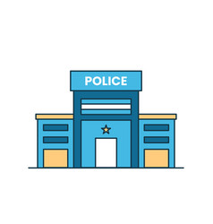 Flat Outline Modern Of Police Office