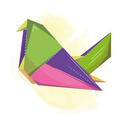 Isolated Cute Parrot Origami Sketch Icon