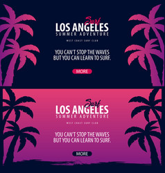 Los Angeles Surfing Graphic With Palms Surf Club