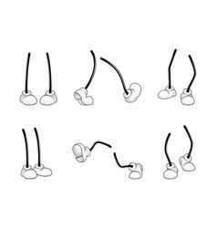 Comic Walking Stick Legs In White Sport Shoes