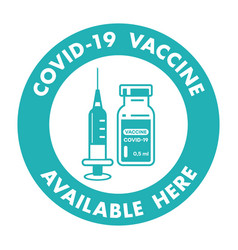 Covid19-19 Vaccine Available Here Logo