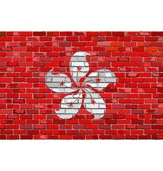 Flag Of Hong Kong On A Brick Wall