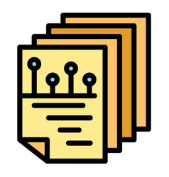 Big Data Sheets Icon Flat