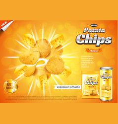 Chips Ads Cheese Flavour Explosion Background