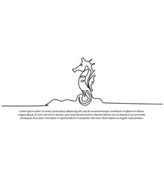 Continuous Line Design Of The Beauty Of Seahorses