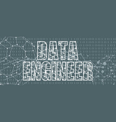 Data Engineer Text Lines With Dots Connected