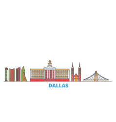 United States Dallas Line Cityscape Flat