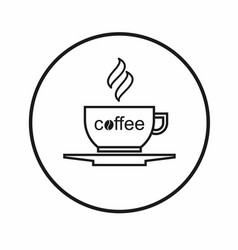 Amazing And Simple Coffee Cup In Line Logo Design