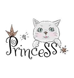 Cute Princess Cat With A Glitter Crown