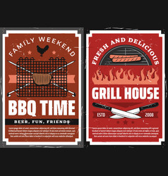 Family Weekend Barbecue Grill Picnic Retro Poster