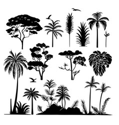 Tropical Trees Silhouette