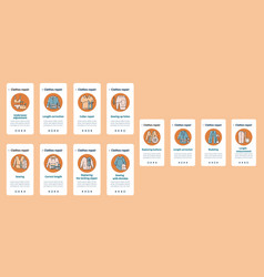 Clothing Repair Onboarding Mobile App Screens