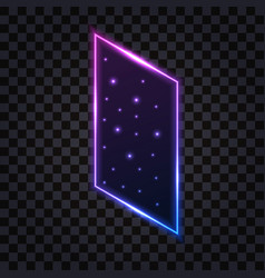 Neon Gate Portal To Galaxy Space Isometric View