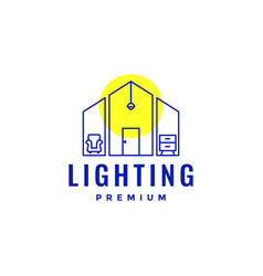 Home With Furniture Lighting Line Minimalist Logo