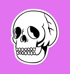 White Skull Sticker With A Border