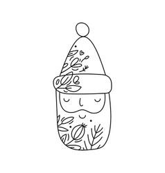 Hand Drawn Christmas Line Winter Santa