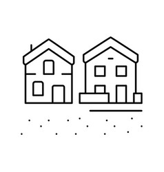 Residential Estate Zone Land Line Icon