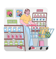 Supermarket Savvy Shopper Flat