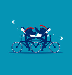 Two Business Person Riding Same Bike