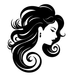 Women Short Hair Style Icon Logo