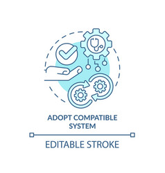 2d Line Icon Adopt Compatible Systems Concept