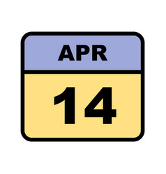 April 14th Date On A Single Day Calendar