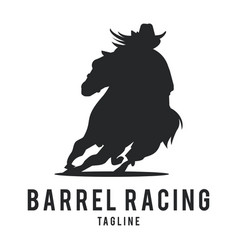 Barrel Racing Horse Logo Design Isolated On A