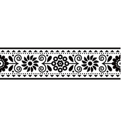 Floral Folk Art Seamless Embroidery Band