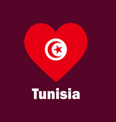 Tunisia Flag Heart With Names Symbol Design Africa