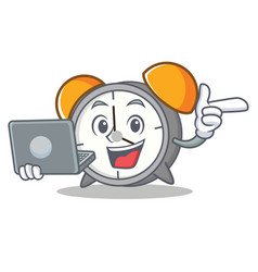 With Laptop Alarm Clock Character Cartoon