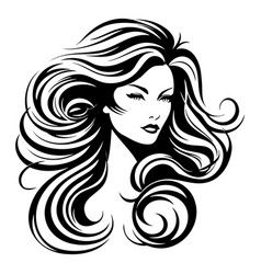 Women Short Hair Style Icon Logo