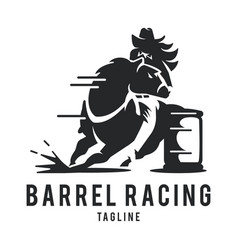 Barrel Racing Horse Logo Isolated On A White