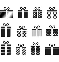 Christmas Gift Box Icon Holiday Accessories Set