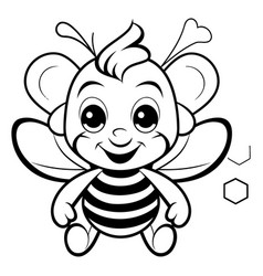 Cute Bee Cartoon Mascot Character Coloring Book