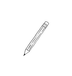 Pencil Icon Doodle Hand Drawn Outline