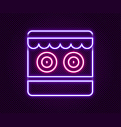 Glowing Neon Line Shooting Gallery Icon Isolated