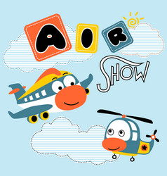 Air Show Cartoon With Funny Transportations