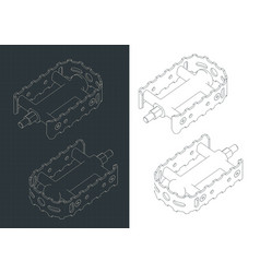 Bike Pedal Isometric Blueprints