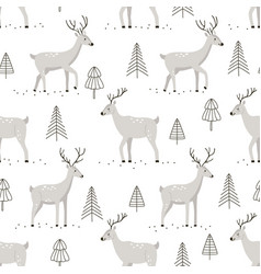 Gray Cartoon Deer Characters In Different Poses