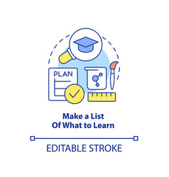 Make List Of What To Learn Concept Icon