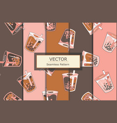 Boba Tea Drink Pattern Color Variation Set