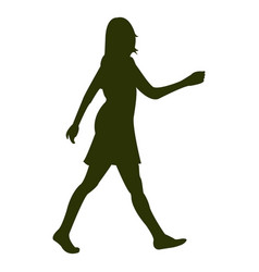 Busy Girl Walking Silhouette