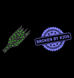 Rubber Broken Kids Stamp And Bright Web Net