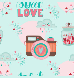 Seamless Pattern For Valentines Day Whit Cartoon