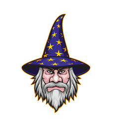 Wizard Or Mage Mascot Character Sorcerer Face