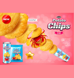 Chips Ads Pack Explosion Crab Flavour Background