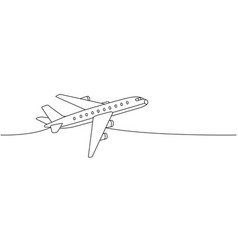 Plane Air Transport One Line Continuous Drawing